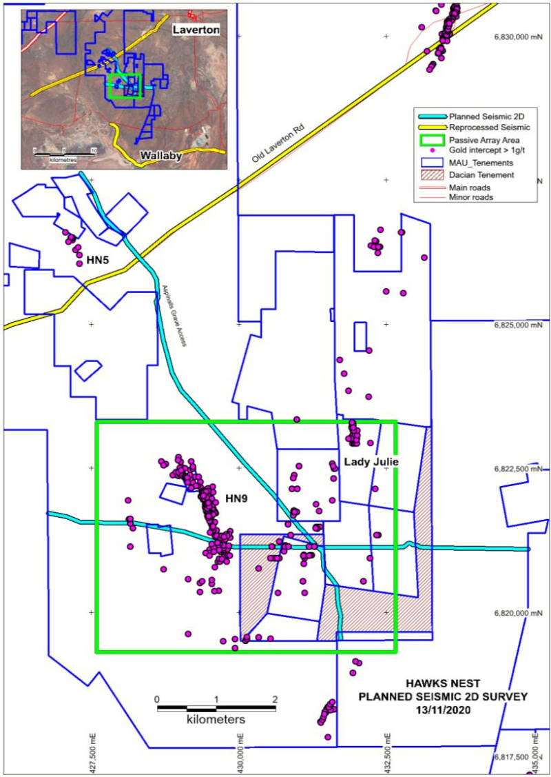 Magnetic resources seismic lines gold