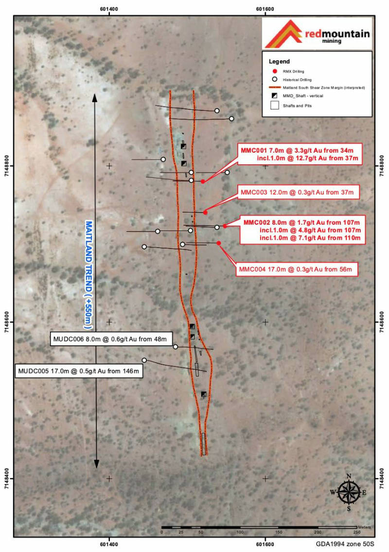 red mountain mt maitland south drilling gold