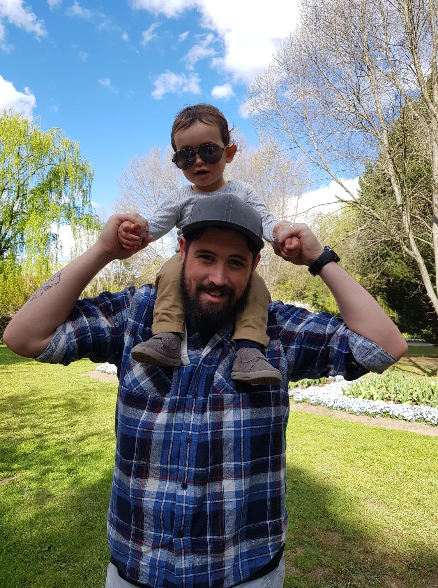 Dave Haslop and his son Austin. (Supplied)