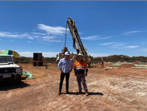 CEO, Andrew Pumphrey, and non-executive director, Martin Holland, onsite at the Mulgabbie North project.