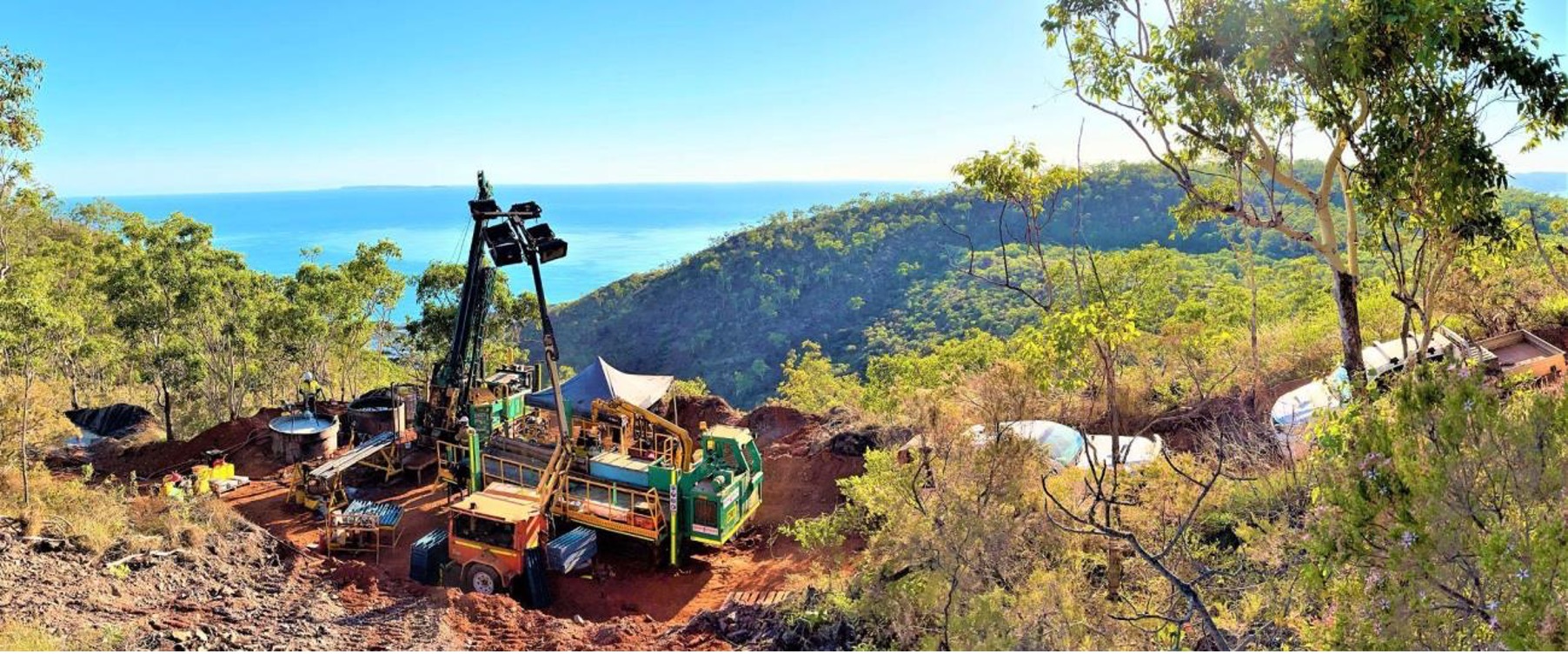 Drilling for iron ore at North Bay deposit on Cockatoo Island