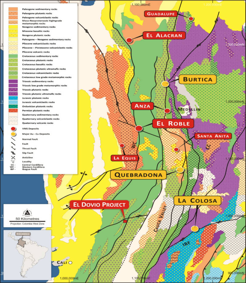 Andean mining el dovio location copper gold silver zinc