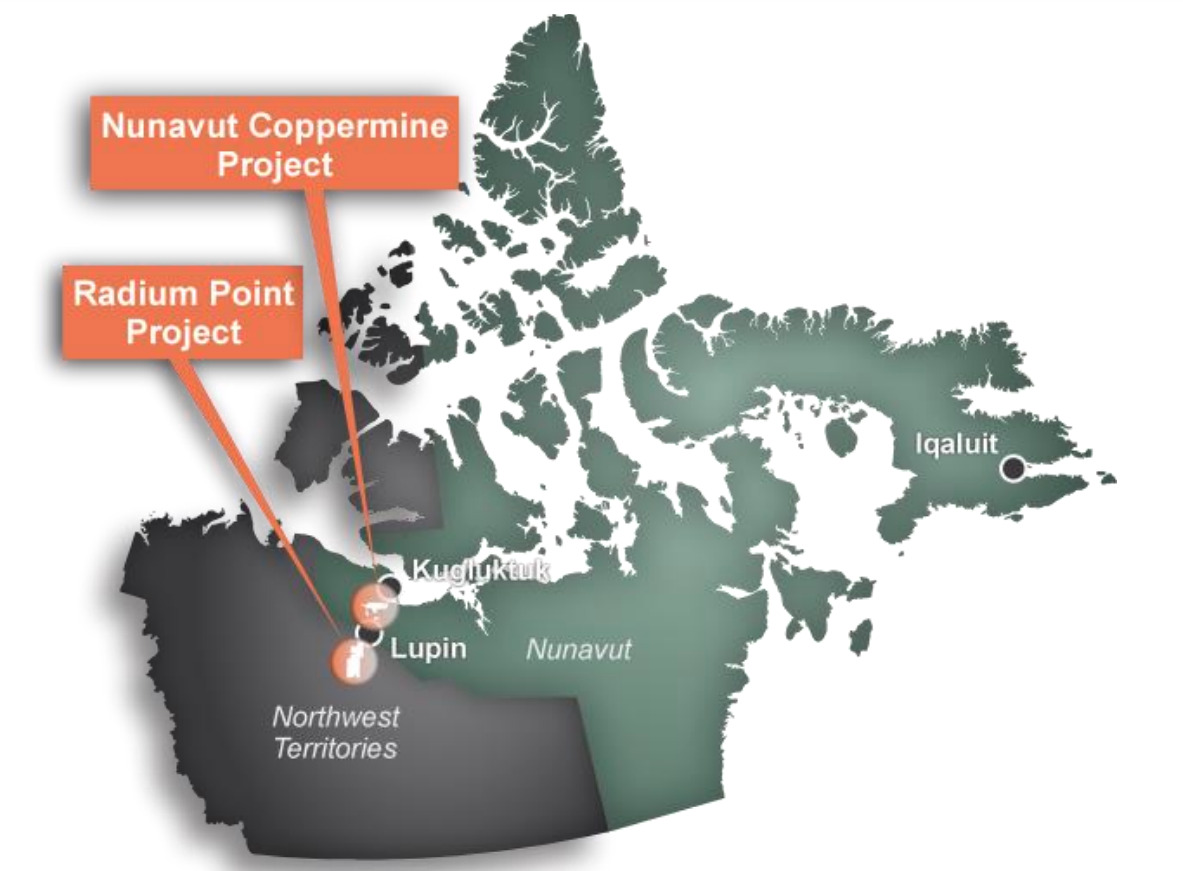 White, Cliff, Minerals, ASX, WCN, Nunavut, Coppermine, Radium, Point, Project, Projects, Canada, Canadian