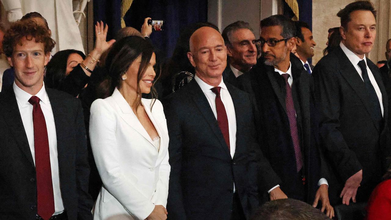 Meta founder Mark Zuckerberg, Lauren Sanchez, Amazon founder Jeff Bezos, Google CEO Sundar Pichai and Tesla CEO Elon Musk attend Donald Trump’s inauguration.