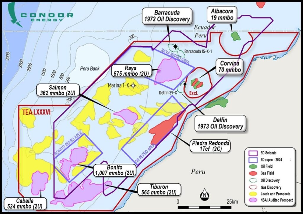 Map of Condor's prospects offshore Peru