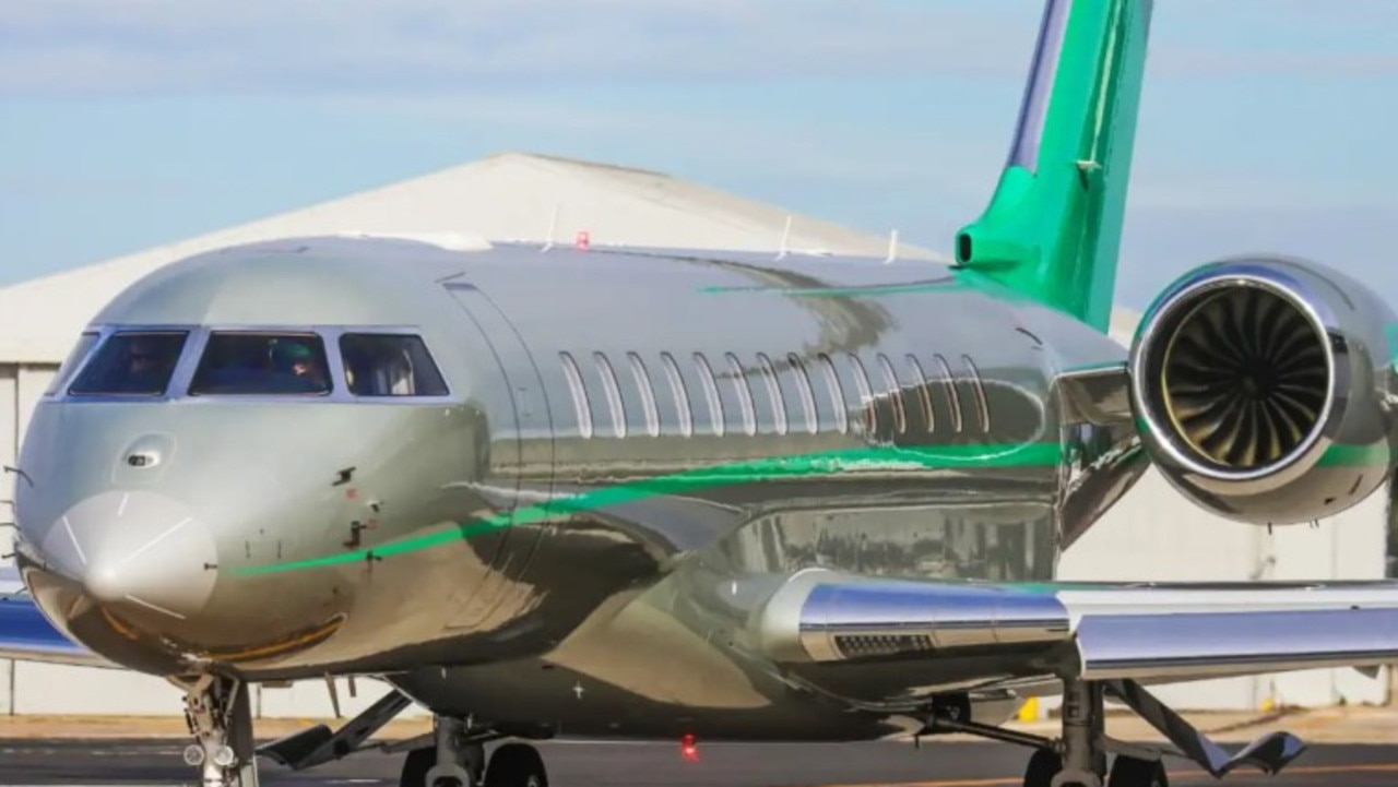 Australian billionaire Mike Cannon-Brookes’ new 19-seat Bombardier private jet. Picture: Supplied
